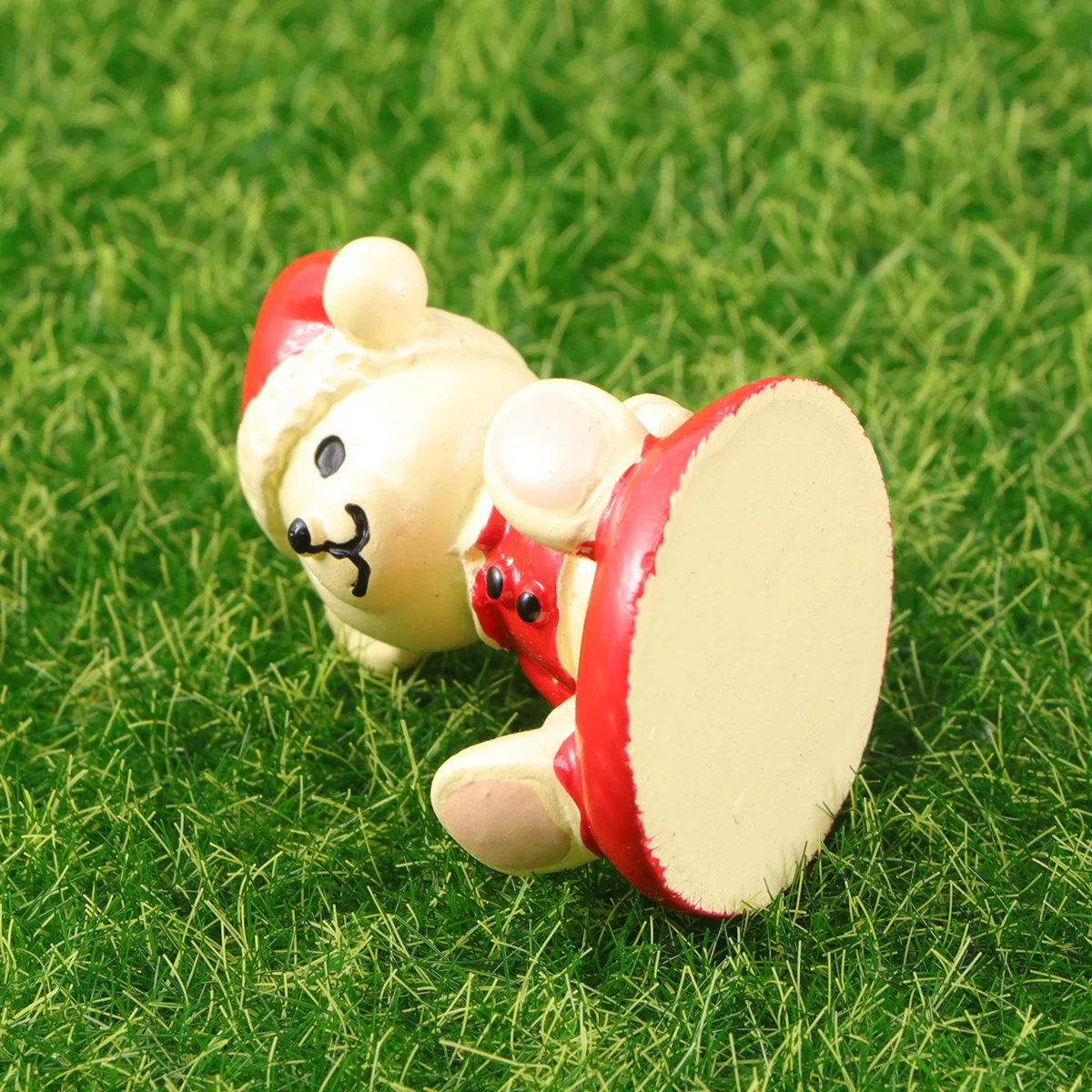 

4Pcs Resin Christmas Miniature Bear Santa Hat Crafts Decoration for Home Garden Microlandscape Desktop Ornaments DIY Holiday