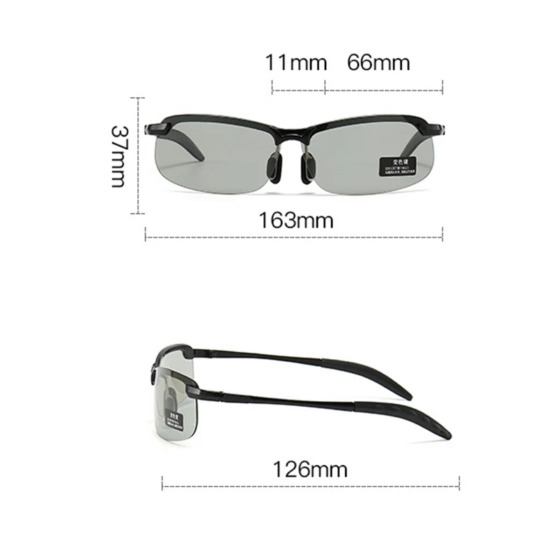 남성용 광변색 편광 선글라스, 남성 운전 선글라스, 야외 스포츠 사이클링 야간 투시경 안경, UV400 고글
