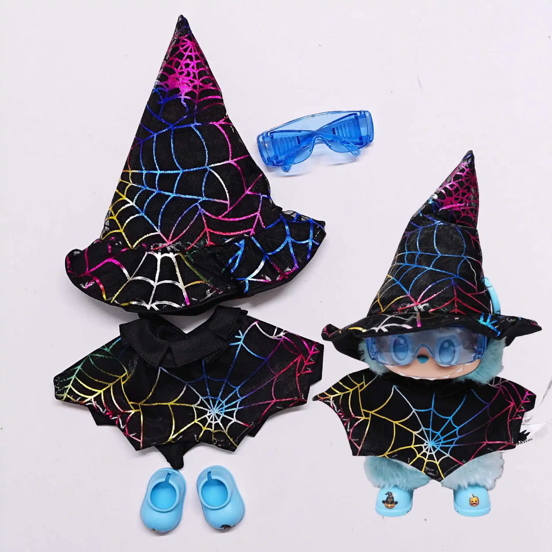 

Magic Halloween Clothes for Labubu Outfit Witch Hat Cape Spectacles Shoes for 1st 2nd 3rd Gen Vinyl Doll Fantasy Costume