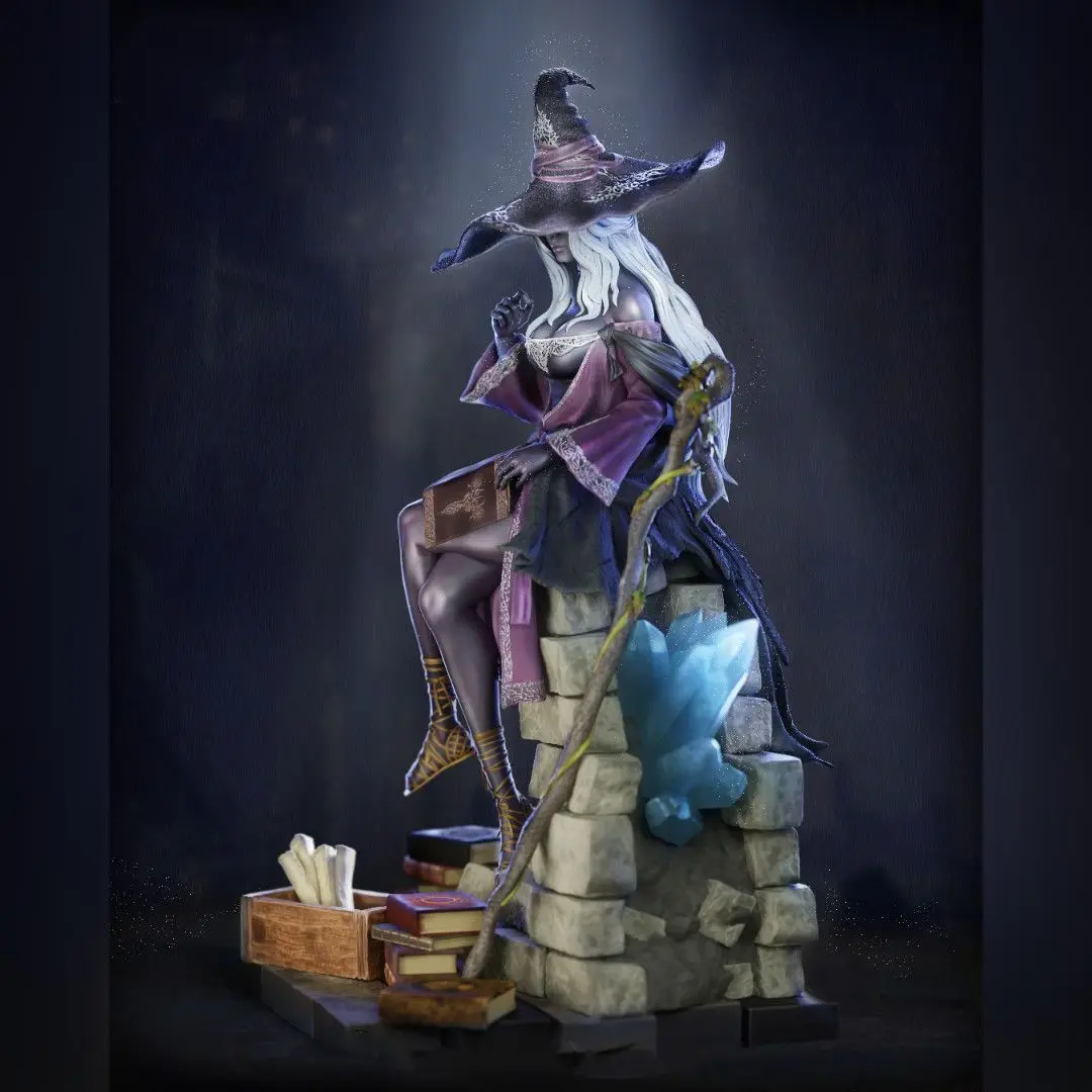Mystery Purple Robe Sorceress 3D Printed GK Statue Fantasy Female Mage Figure DIY Coloring Self-assembly Sculpture Model Gift