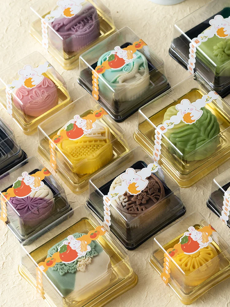 Square Plastic Absorption Box Single Particle 80g Mooncake Packaging Box Kitchen Baking DIY Utensils Mooncake Box for Baking ...