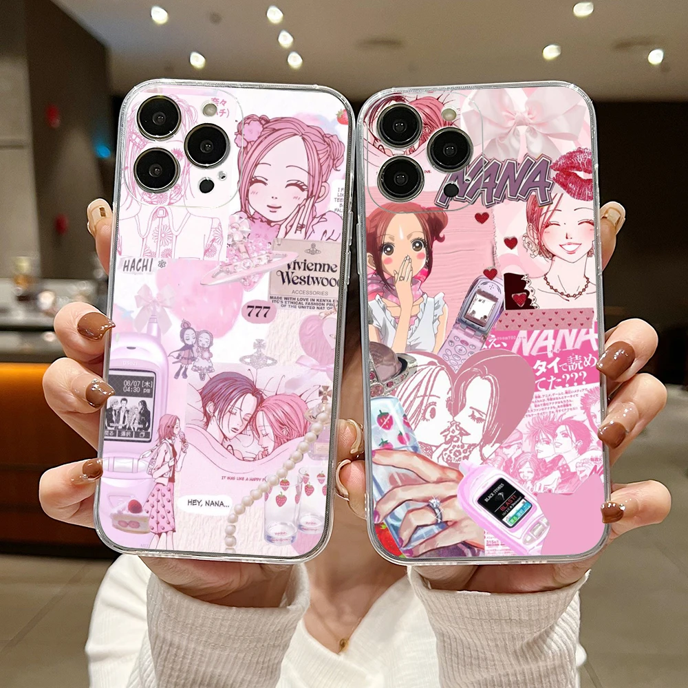 Anime Nana Osaki Line Phone Case For Samsung S24 S23 S22 S21 S20 S10 FE Note20 Note10 Plus Ultra Lite 5G Clear Soft TPU Cover