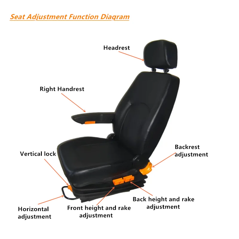 High Performance Height/back Adjustable Air Suspension Driver Seats Marine Captain Seat for Truck/rv/boat
