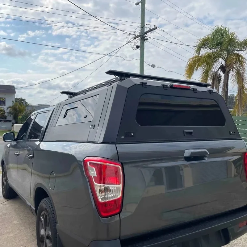 Durable Custom Fit Pickup Hardtop Canopy High Profile Truck Bed Cover with Roof Racks