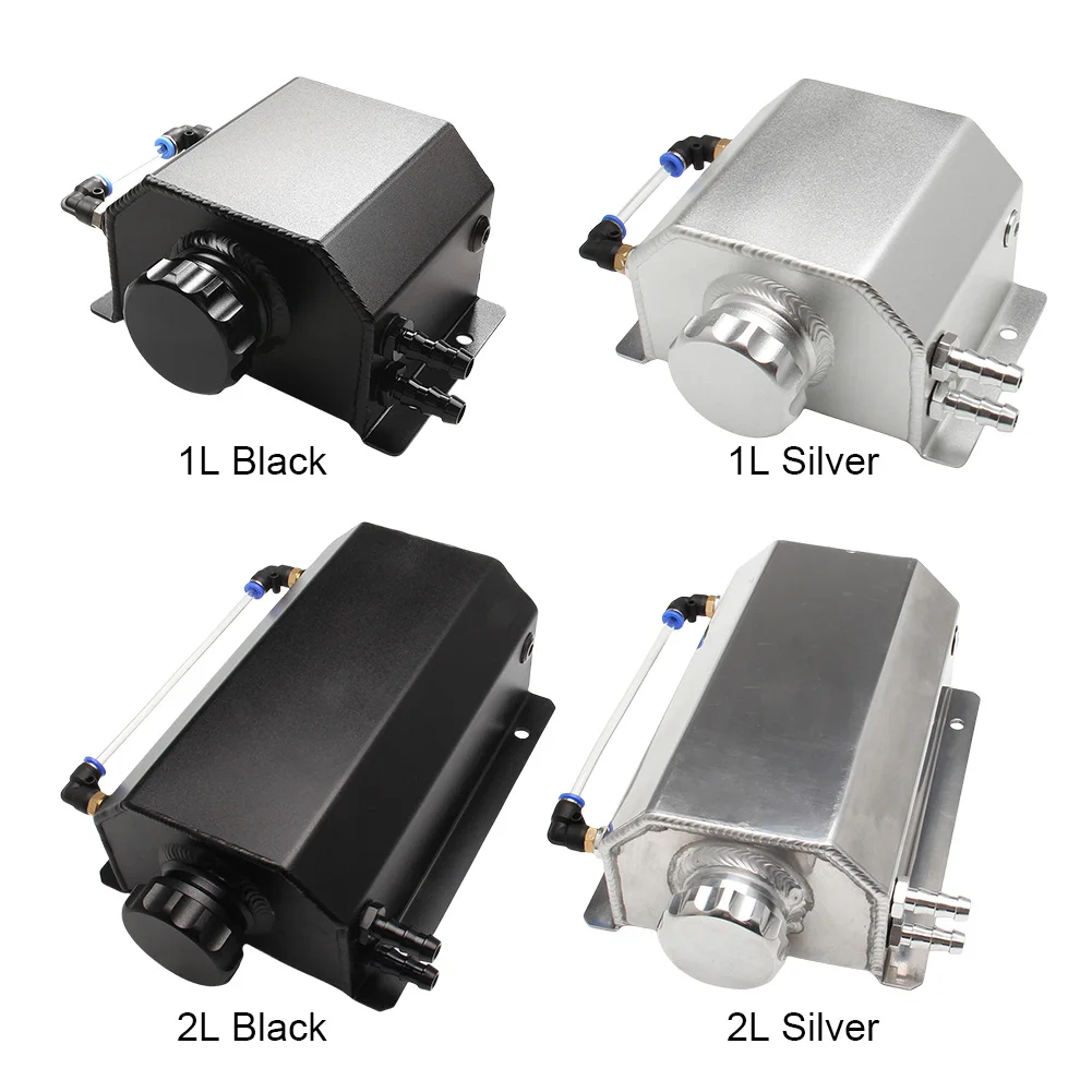 1L/2L الانتعاش خزان المياه سبائك الألومنيوم المبرد تجاوز المبرد يمكن العالمي مصقول خزان اكسسوارات السيارات #1