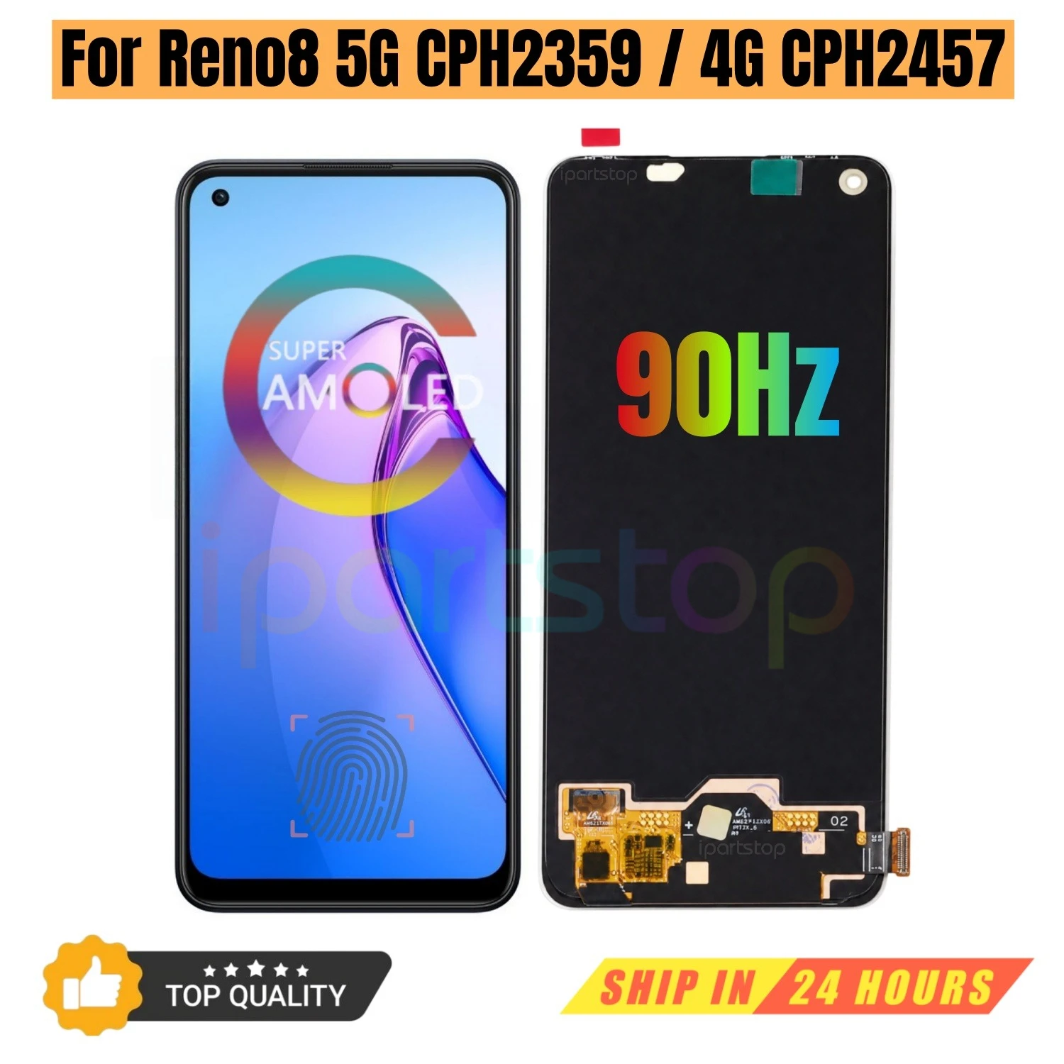 iparts-replacement-new-display-for-oppo-reno8-5g-cph2359-for-reno-8-4g-cph2457-90hz-amoled-touch-screen-with-frame-assembly-oem