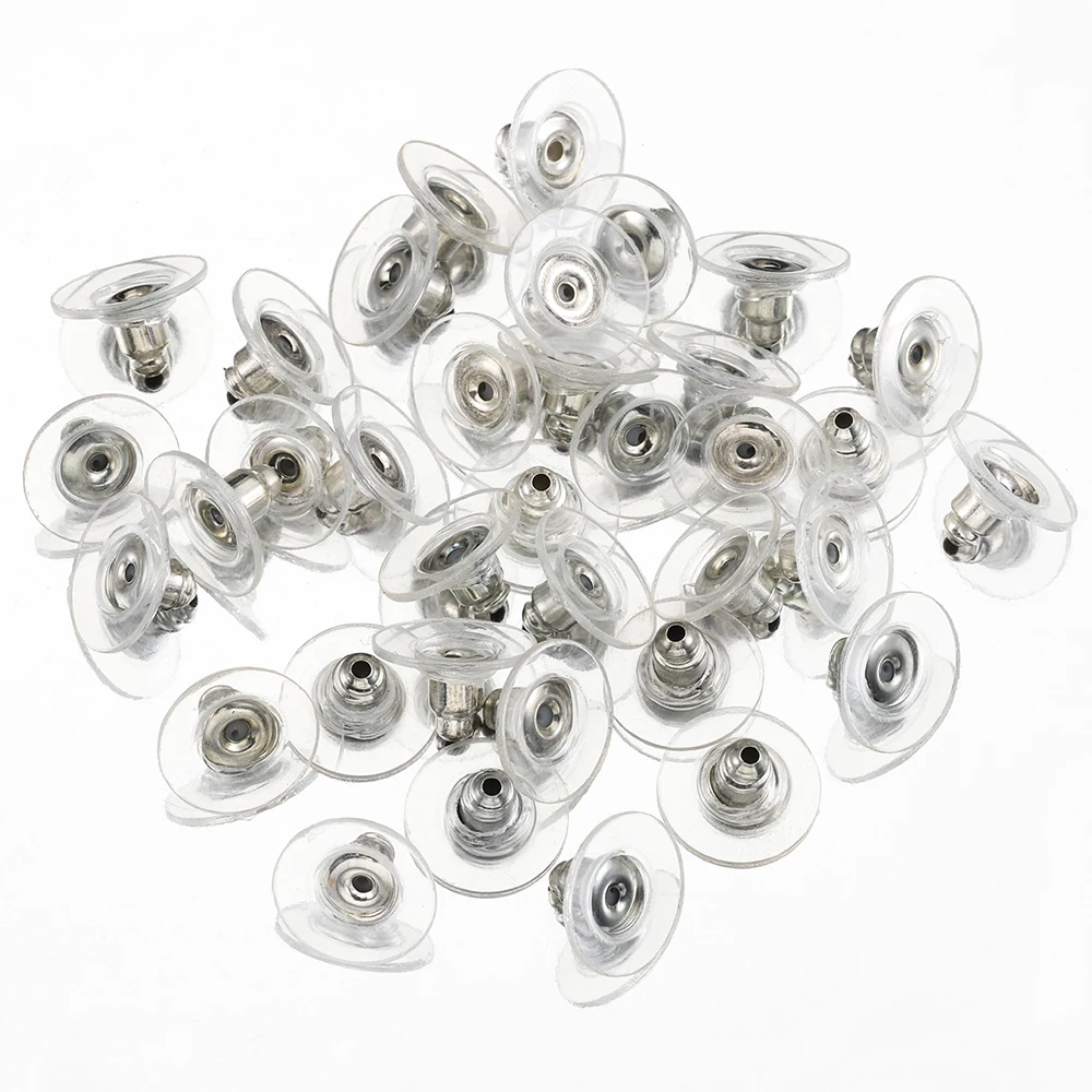 100pcs 6mm Silicon Earring Back Stoppers Ear Stud Post Plugs for DIY Jewelry Making Earrings Component