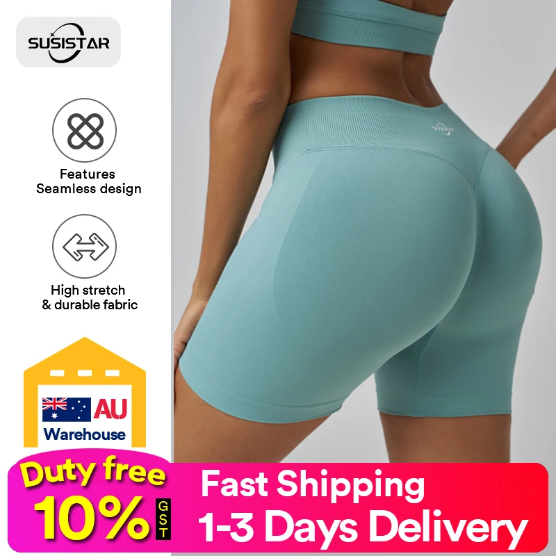 SUSISTAR Women Workout Gym Impact Shorts Hidden Scrunch Butt Lifting 3.6