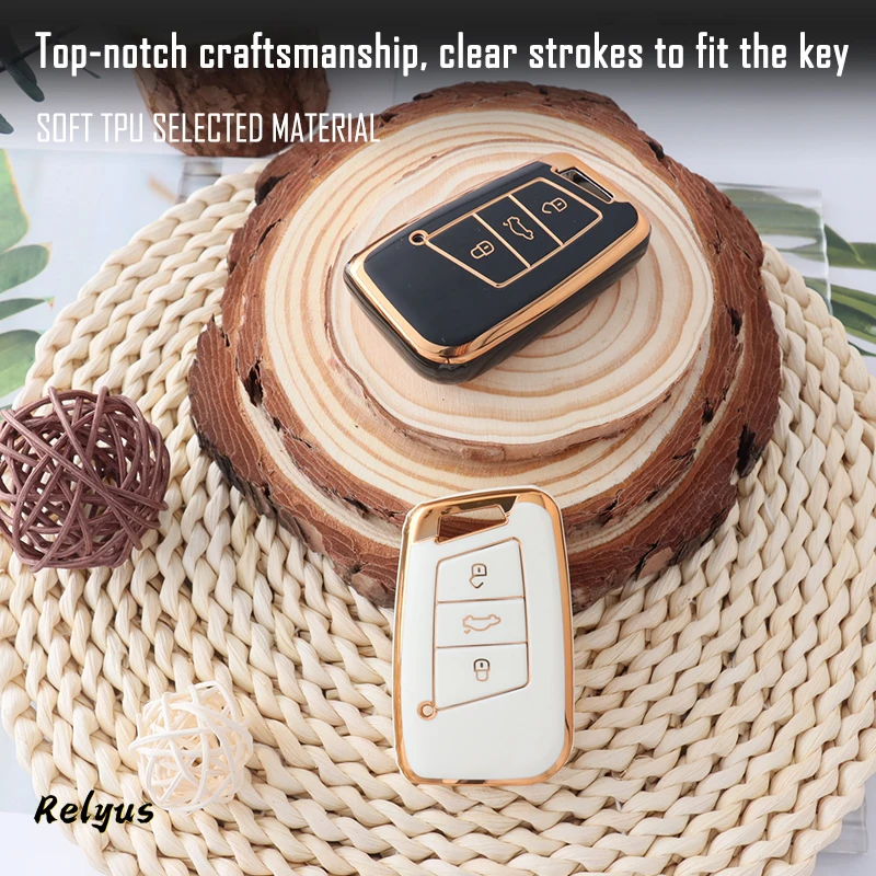 TPU Car Key Case Cover for VW Passat B8 Polo Tiguan 2 Golf 8 Volkswagen Skoda Superb Kodiqa A7 Protector Shell Car Accessories