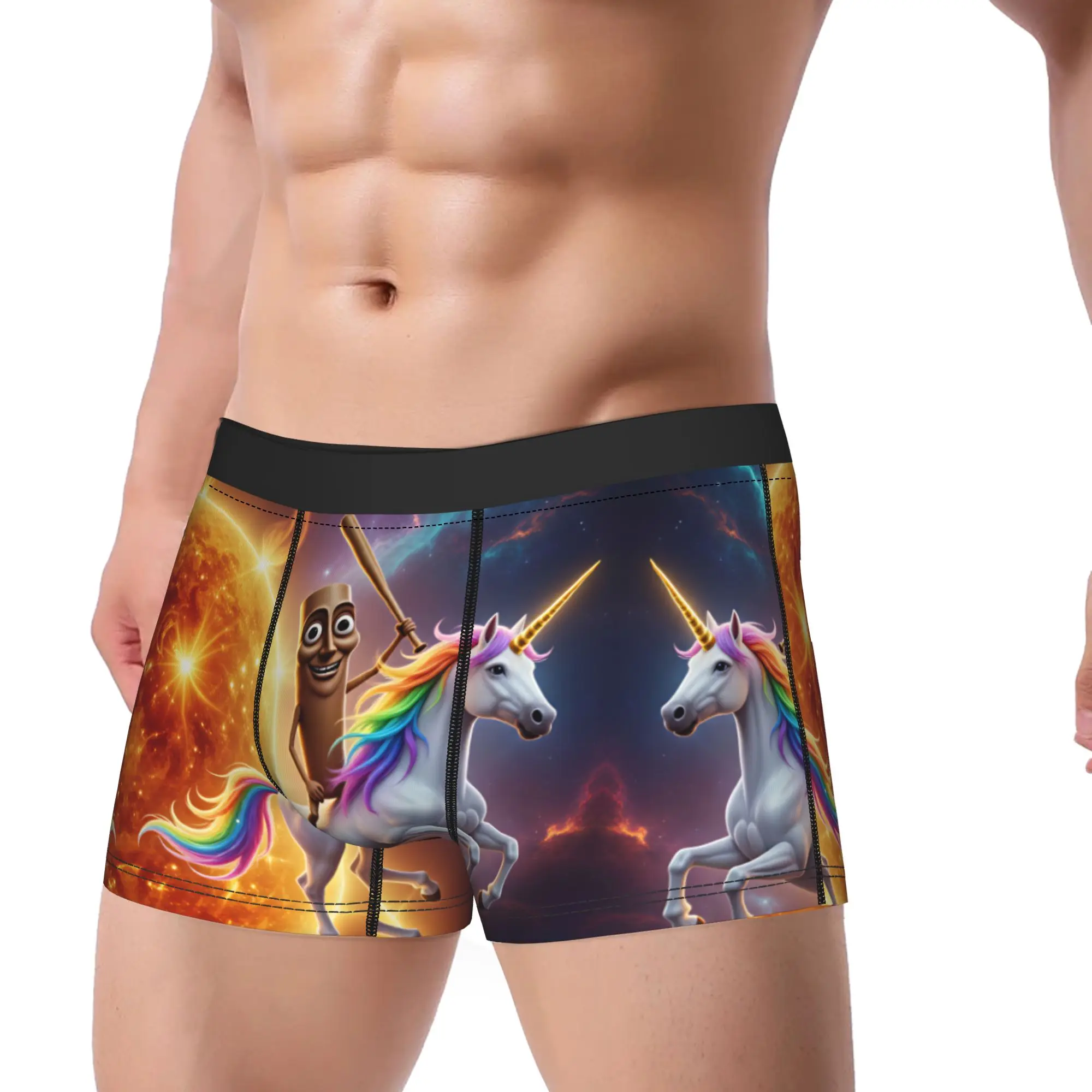 Tung Tung Sahur Unicorn Space Meme Underwear  Man Panties Customs Comfortable Boxer Shorts Hot Sale Shorts Briefs Plus Size