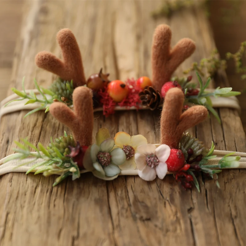 Dvotinst ทารกแรกเกิดการถ่ายภาพ Props Handmade น่ารักแมวดอกไม้ Headwear Headdress Fotografia สตูดิโอถ่ายภาพ Props