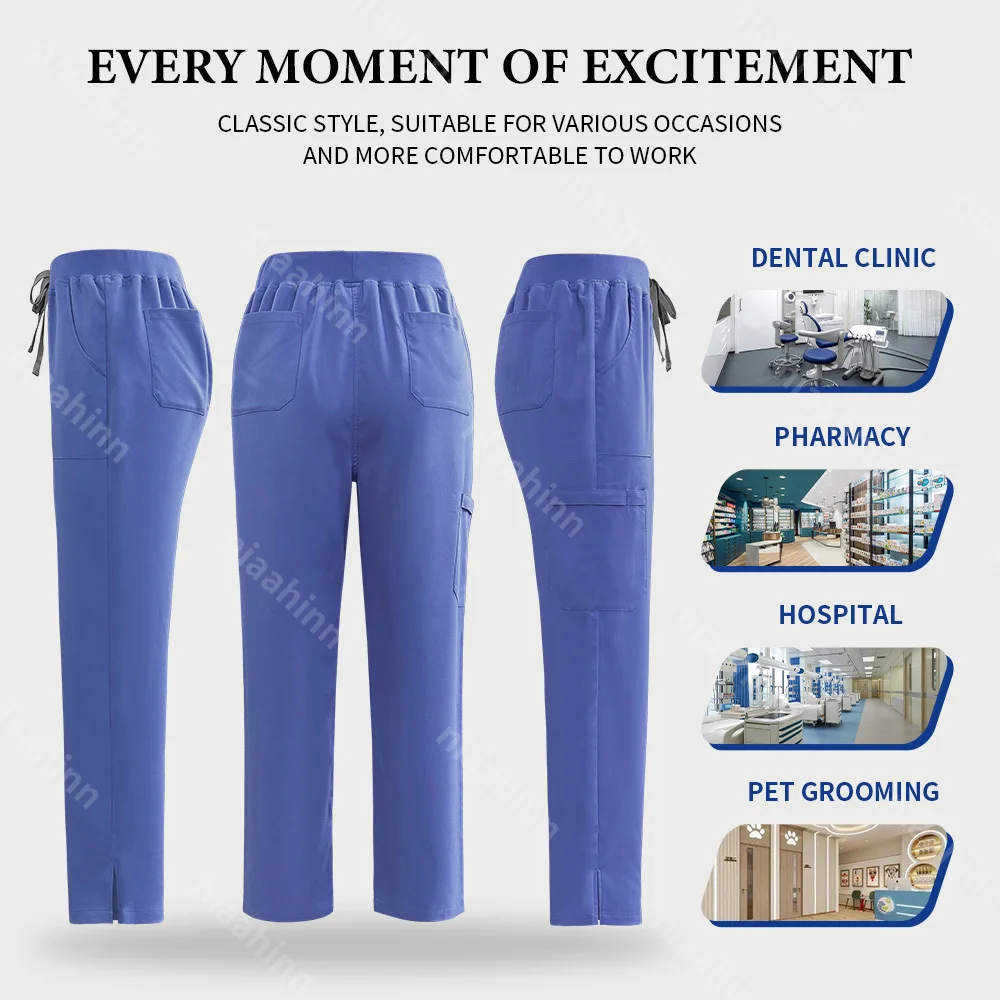 Niaahinn Hospital Doctor Surgical Uniforms Women Wholesale Casual Short Sleeved V-neck Surgery Suit Nurse Pharmacy Work Uniforms