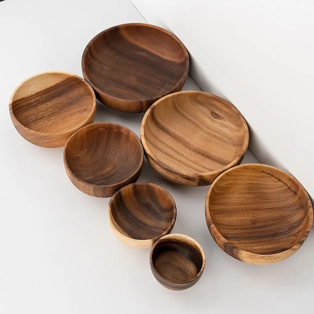 Premium Wooden Bowl - Eco-Friendly - Wide Range Of Uses Round Salad Bowl Wooden Bowls Bowl Bowls