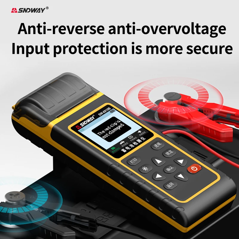 SNDWAYIntegrated stampa 12 v24v auto tester batteria display digitale durata della batteria universale tester di scarico riparatore SW-6910B