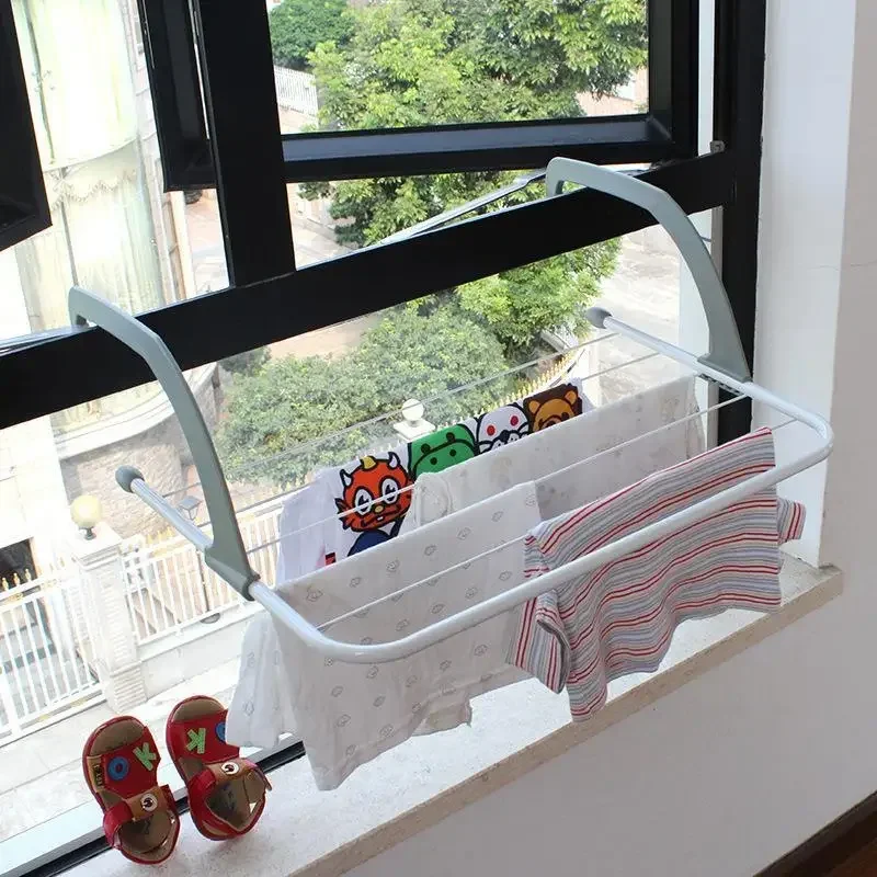 1PC Foldable Storage Clothes Hanger Balcony Hanging Socks and Shoes Hanger Multi Functional Towel Hanger