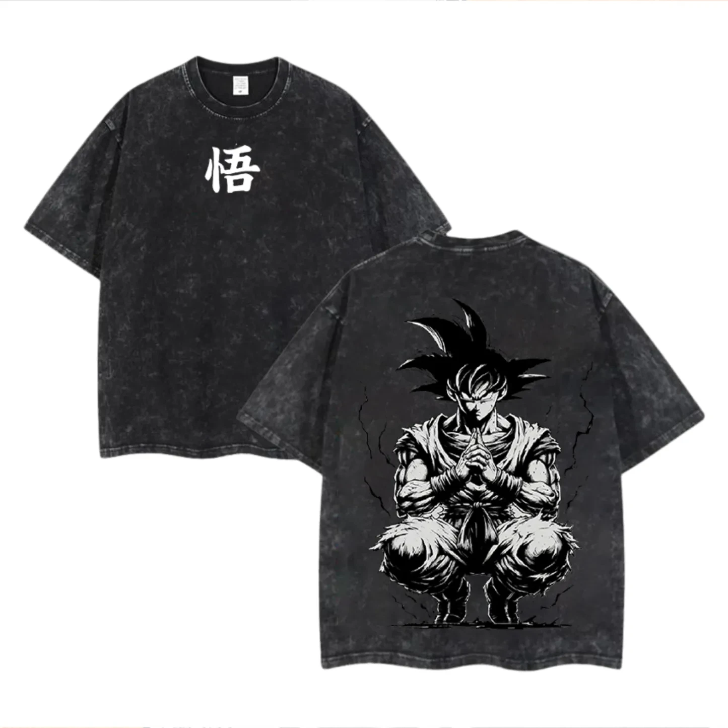 

Anime Dragon Ball Son Goku Men Washed T-shirt Harajuku Summer Cotton Fitness Vintage Street Oversized Women Casual Short Sleeves
