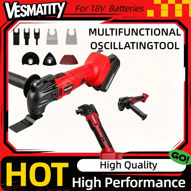Cordless Electric Oscillating Multi‑Function Tool Vibration Trimmer Cutting Saw Power Tool Compatible For Milwaukee Battery