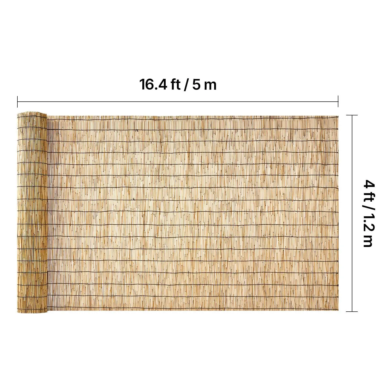 Natural Reed Fencing, 4 ft x 16.4 ft, Decorative Natural Reed Fencing Roll, Decorative Fence for Backyard Garden Divider, Privacy Screen Panel Curtain for Balcony Patio Garden Backyard Outdoor