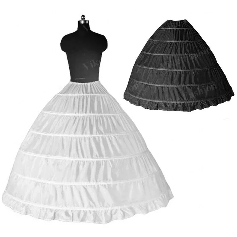 Ballkleid 6-Reifen-Petticoat Krinoline Jupon Mariage für Kleid Vestido Longo Günstige Hochzeitsaccessoires