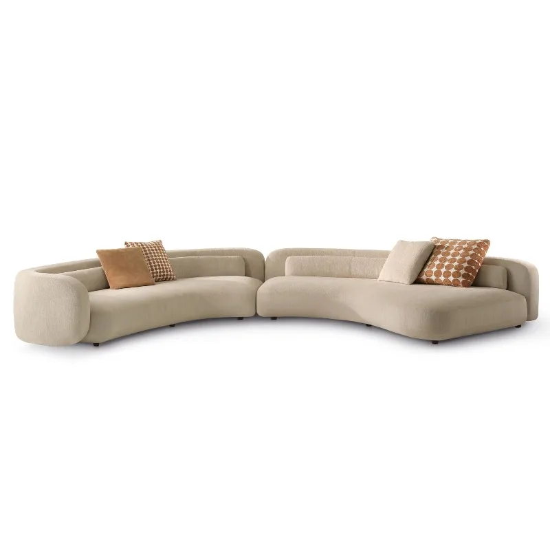 Modular Fabric Sofa Set for Italian Minimalist Bessel Style Living Room Villa and Large Flat Custom High-End Upholstered Sofa