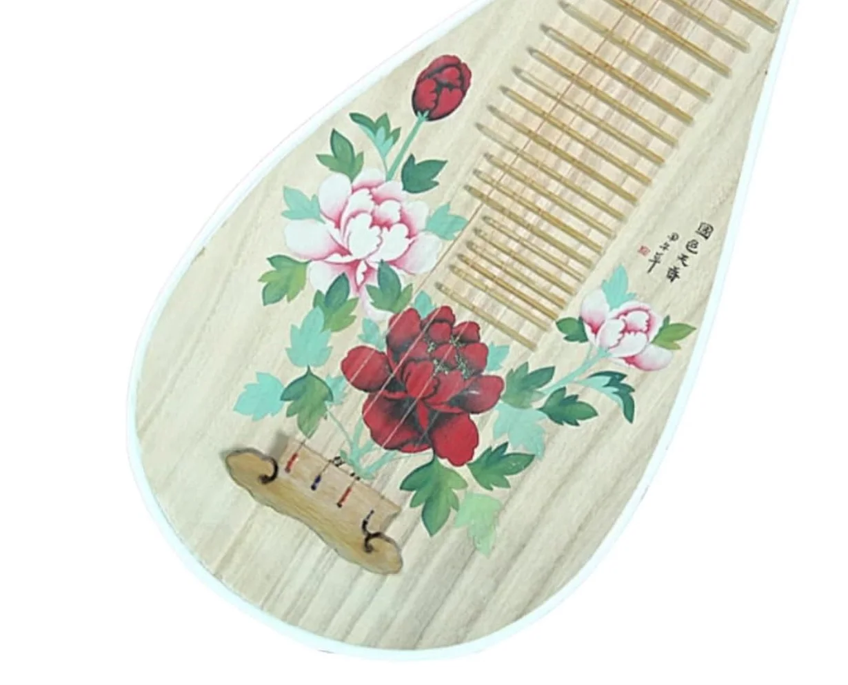 

Pipa lute Red peony pattern Chinese stringed instruments