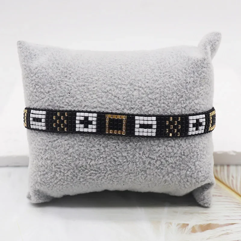 Beaded bracelet Geometry Quadrate Design Versatile Hand knitting Bohemia Adjustable Tide Simple Female Rice bead bracelet set