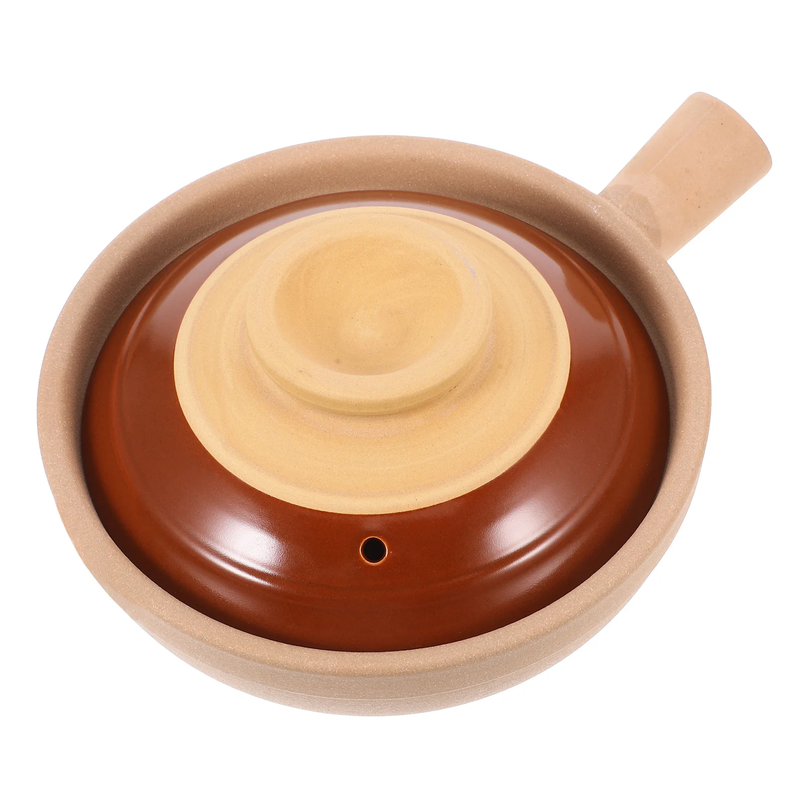 

Traditional Ceramic Earthenware Cooking Pot Single Handle for Clay Pot Rice Soup Porridge Home Kitchen Casserole Cookware