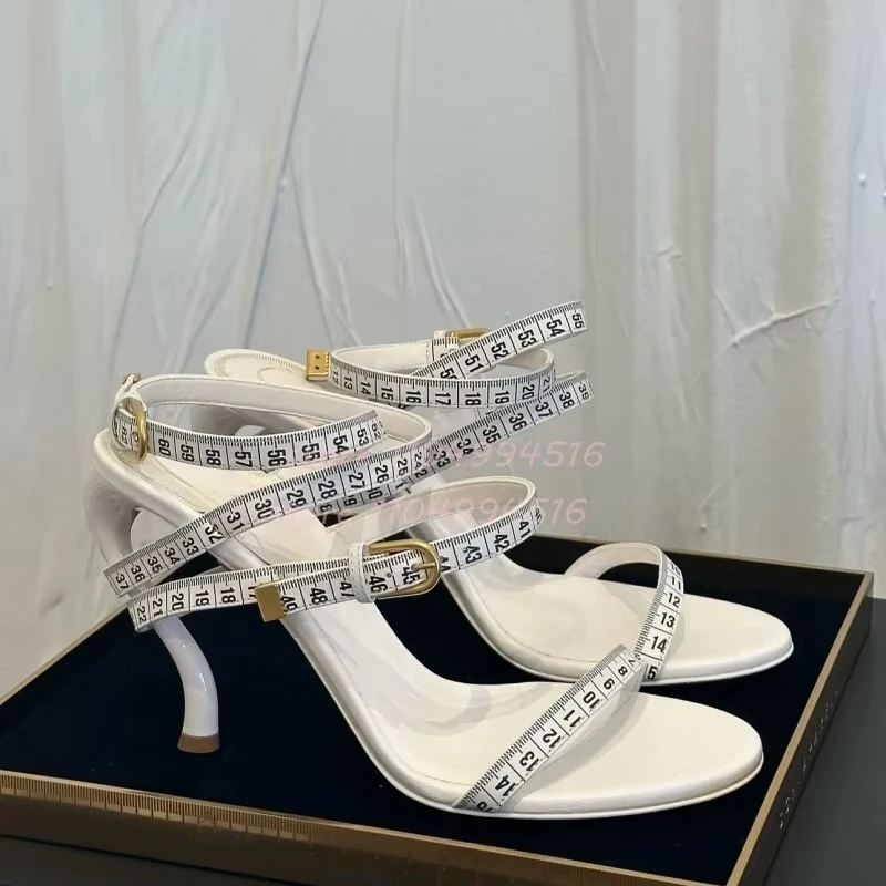 

Golden Buckle Cross-Tied Sandals Women Contrasting Colors Open Toe Stiletto High Heels 2025 Lady Sexy Luxury Party Prom Shoes