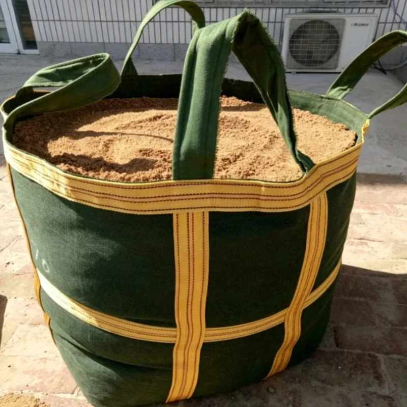 Thickened Durable Canvas Ton Bags High Load-bearing Construction Consumables Lifting Pouches 0.5/1/1.5T Industrial Container Bag