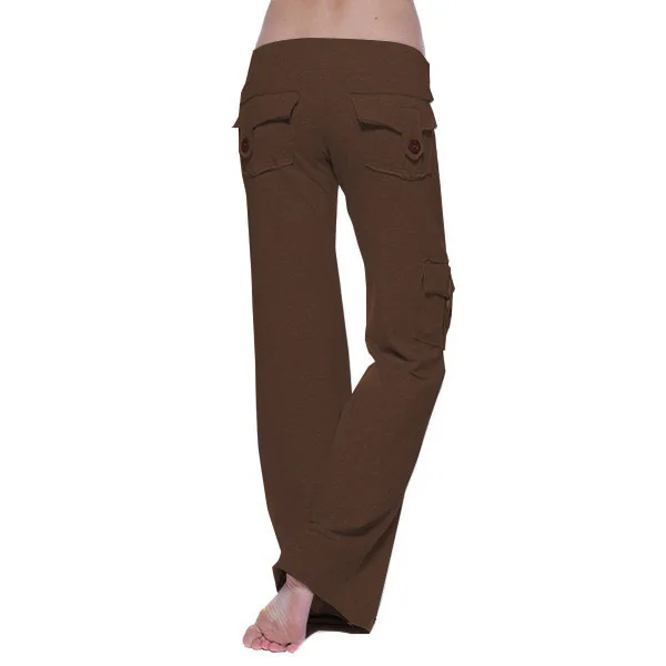 Damen Cargo-Sweatpants mit weichem Stretch, starkem elastischem Bund, Kordelzug, weitem geradem Bein, vielen Taschen, lockerer Passform für Outdoor-Aktivitäten und Laufen – Detail 8