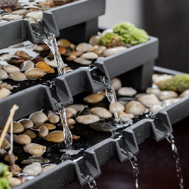 Modern Lotus Stone Trough Water Feature Aquarium Fish Tank Circulation Waterfall Flow Device For Garden Landscape Ornament
