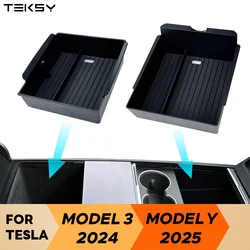 For Tesla Model Y Launch Juniper 2025 Model 3 Highland 2024 Center Console Eyeglasses Storage Box Armrest Box Silicone Pad
