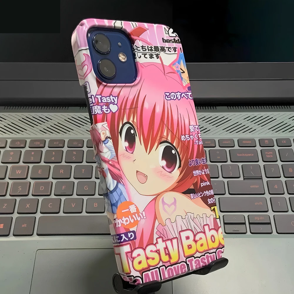 Clmj Angel Beats Anime Girl Y2K Phone Case for iPhone 16 15 14 13 12 11 Pro Max XS XR XSMax 6 7 8 Plus Glossy HD Hard PC Cover