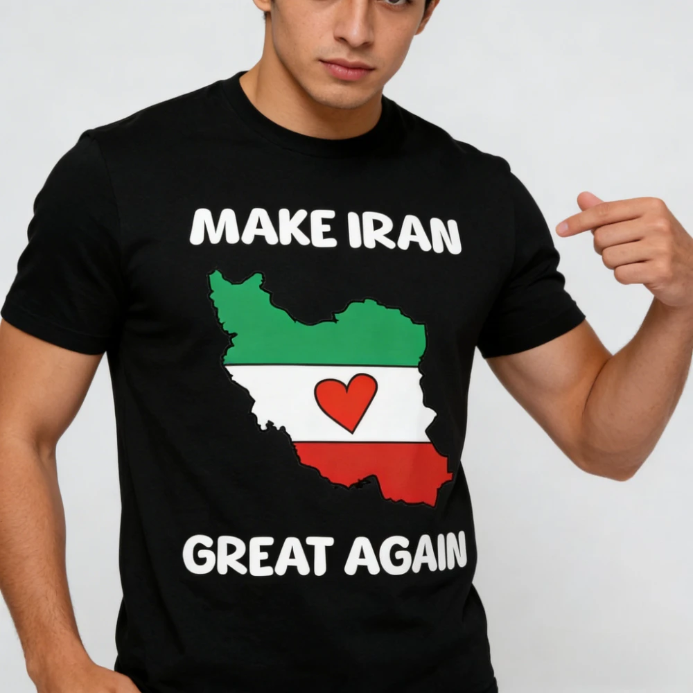 Make Iran Great Again Support Streetwear Iranisches Alltags-T-Shirt für Männer und Frauen – Modernes O-Neck-Shirt – Top-Seller