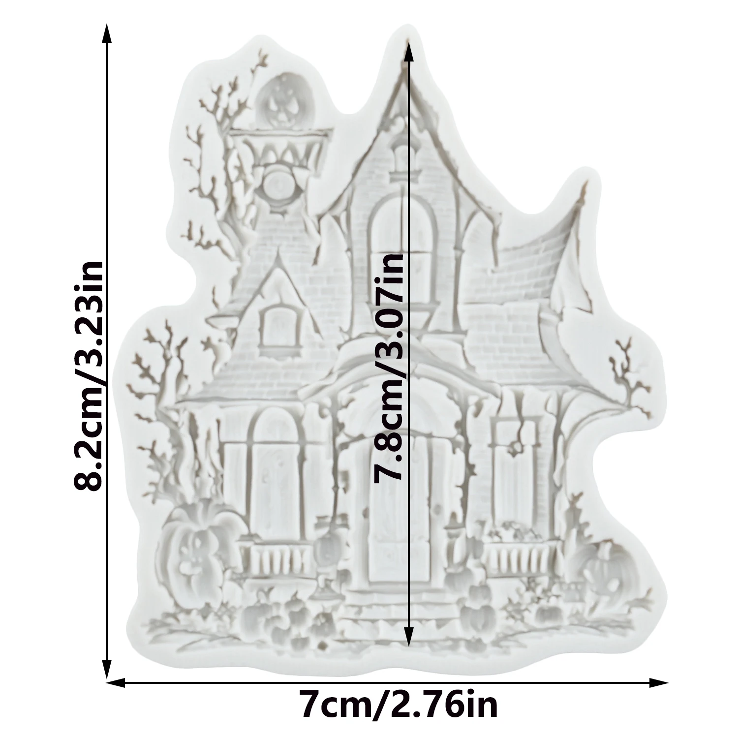 هالوين منزل مسكون قوالب السيليكون منزل فندان أدوات تزيين الكعكة قطاعات الكيك الشوكولاته الحرفية معجون اللثة بوليمر كلاي #2