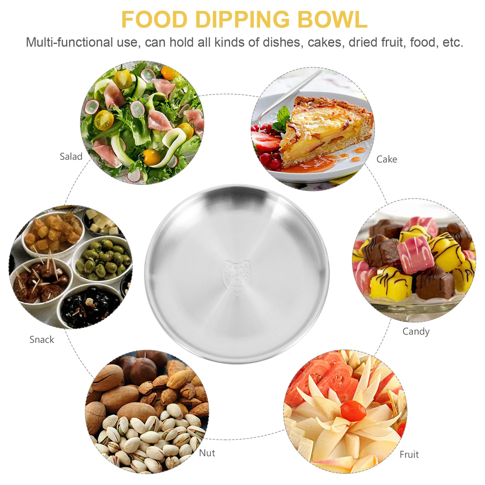 

4pcs Stainless Steel Dinner Plate Set Vintage Round Silver Tray Reusable Safe Easy Wash Sturdy Metal Dish Fruit Roast