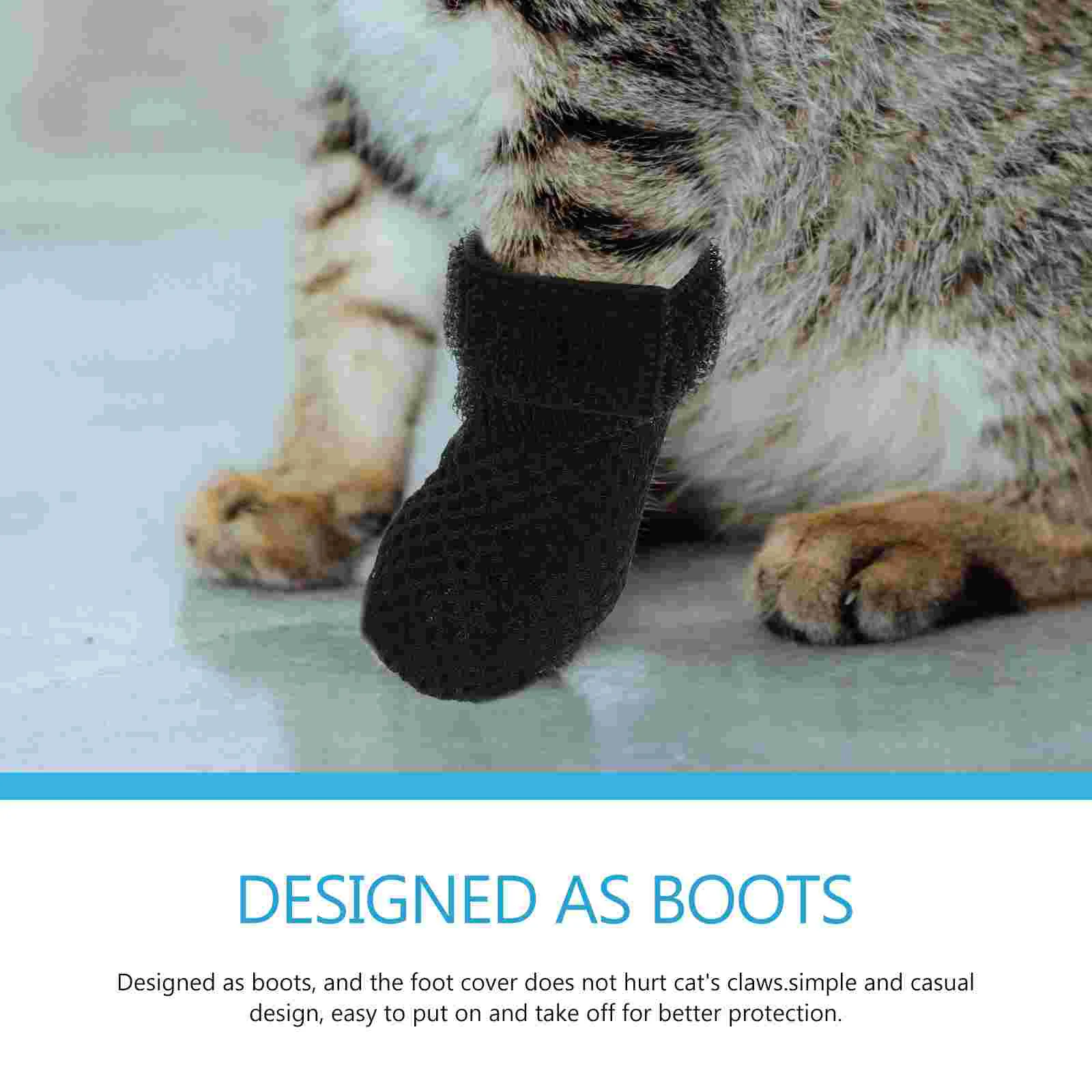 4 Pcs Cat Shoes Nails Caps Covers Booties Scratch Protector Socks for Cats Paw Floor Kitten Claw