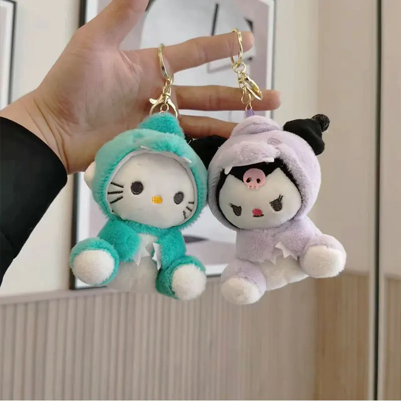 Anime Kawaii Hello Kitty Chaveiros, Dinossauro Kuromi Sanrios Cinnamoroll Purin Pochacco Chaveiro, Saco Decoração Pingente