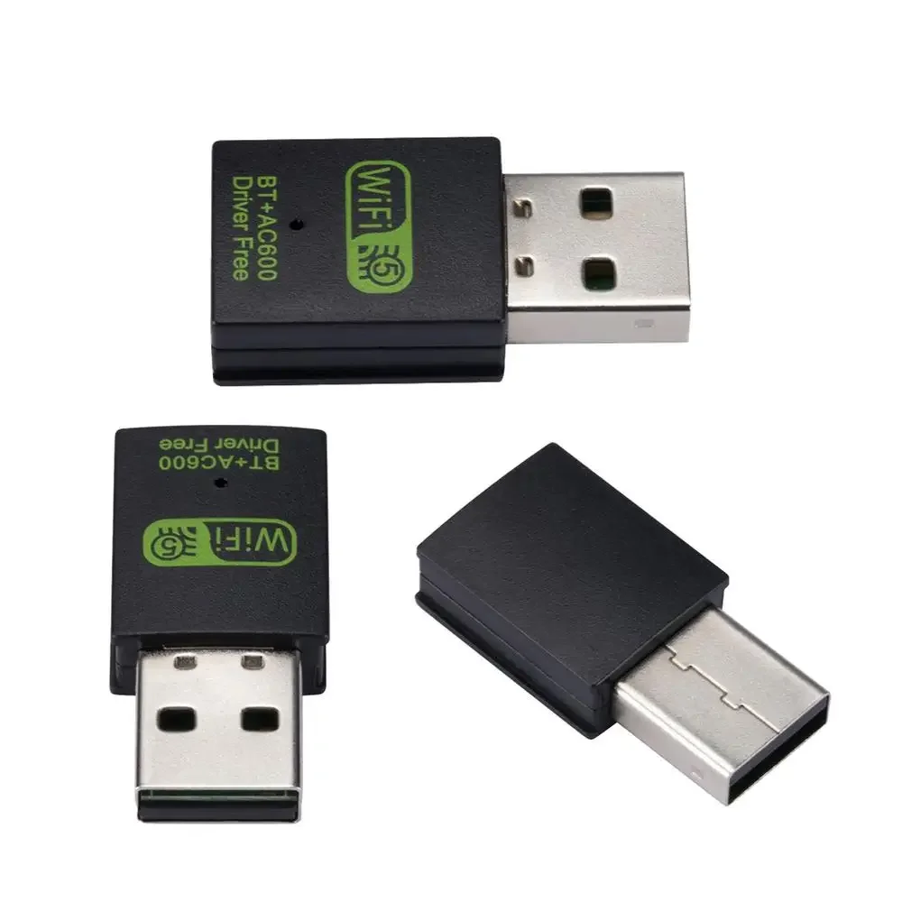 600Mbps USB 와이파이 블루투스 어댑터, 2in 1 동글 듀얼 밴드 2.4G, 5GHz USB 와이파이 5 네트워크 무선 WLAN 리시버