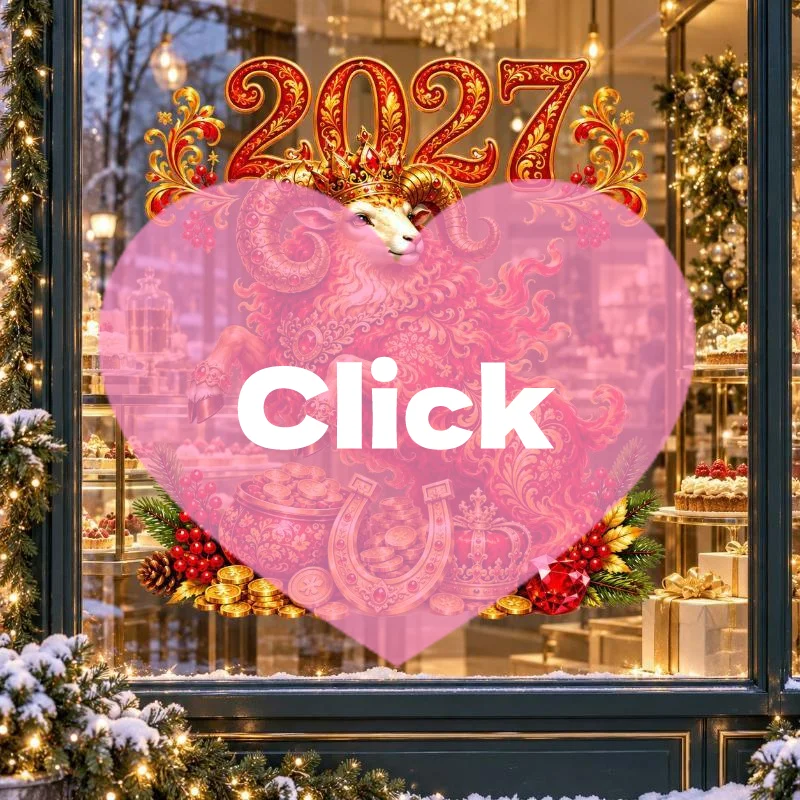 2027 New Year Sheep Zodiac Wall Stickers Detachable Festival Glass Window Decorations Art Wallpaper For Living Room Home Decor
