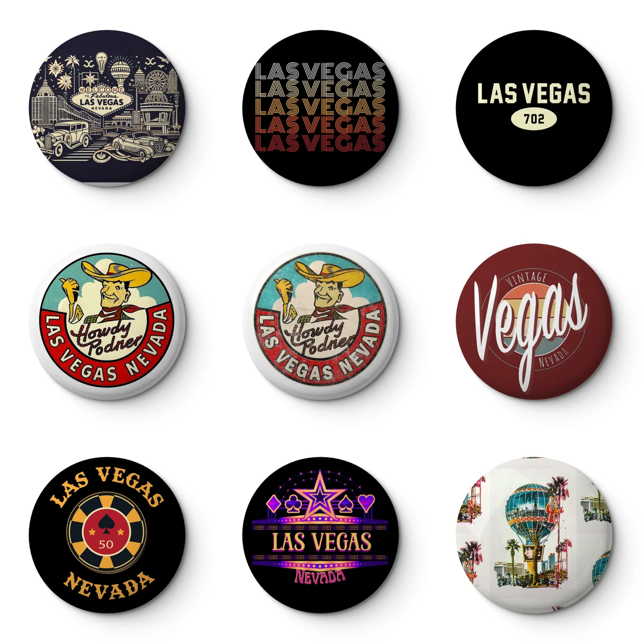 Vintage Vegas Las Vegas Soft Button Pin Customizable Metal Decor Women Jewelry Gift Cute Funny Hat Lover Lapel Pin