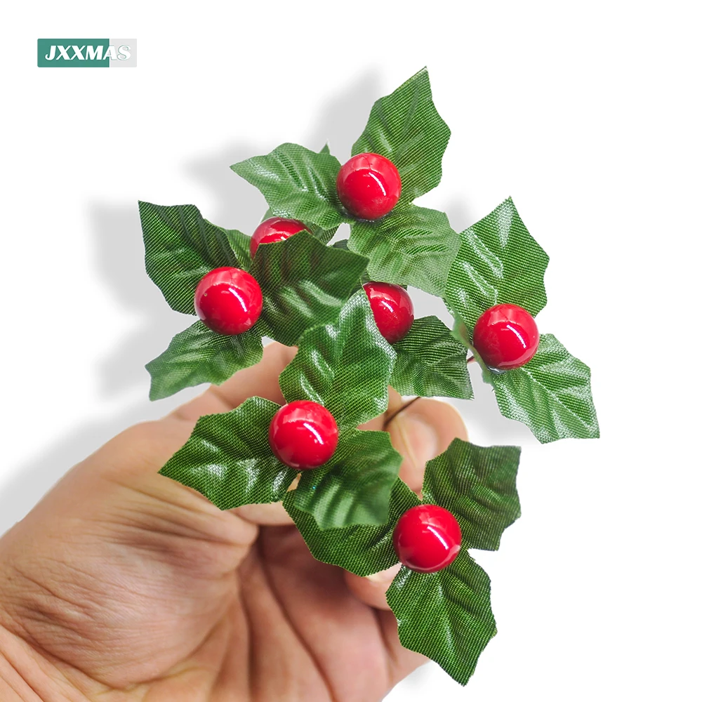 24PCS Knstliche Stechpalmenblatt Beere Rote Kirsche Kleine Frucht  Seidenblume DIY Weihnachtsstrue Kranz Hochzeit Party Dekoration -  AliExpress 15
