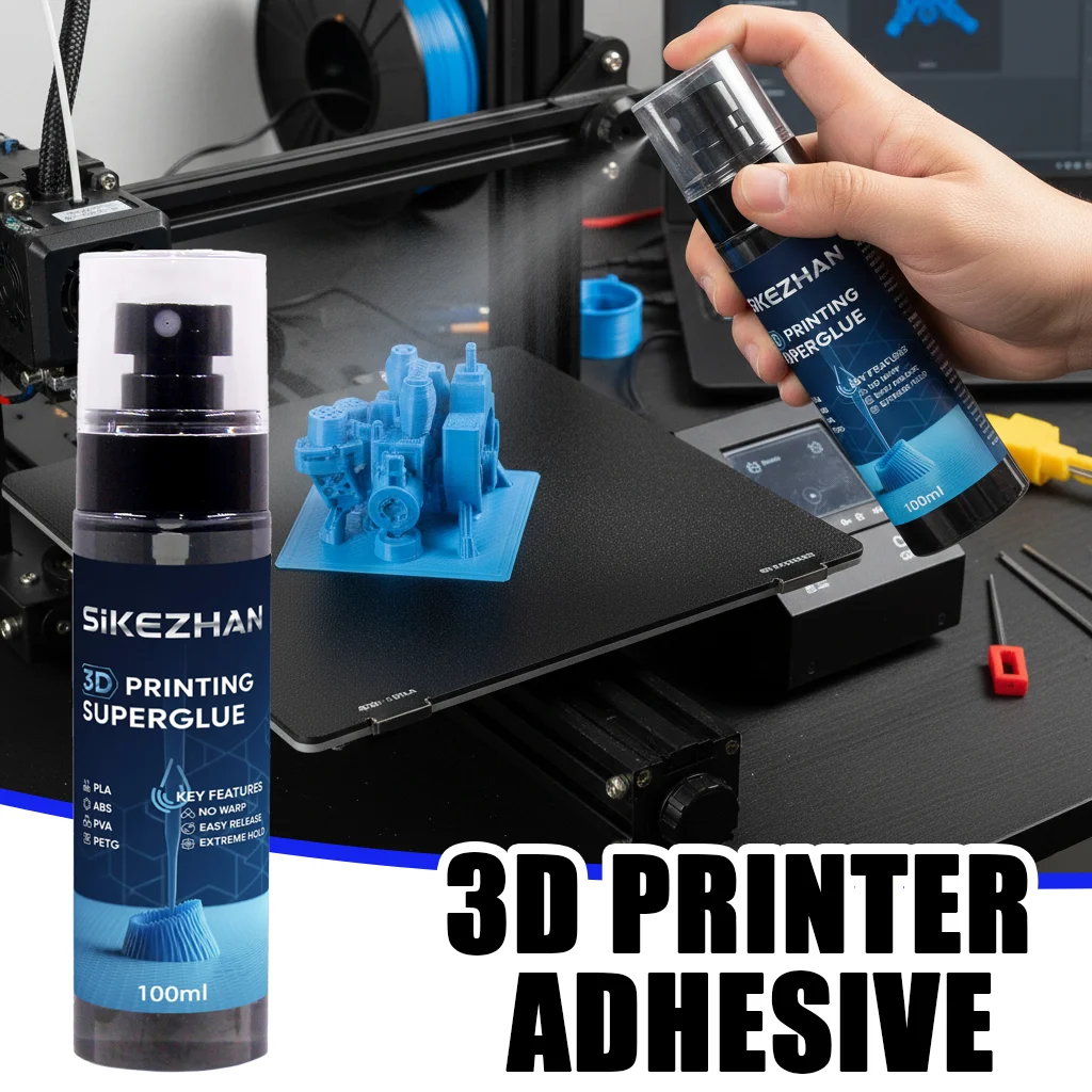 

Клей для 3D-принтера, усилитель адгезии для платы, уменьшает деформацию, облегчает снятие деталей, совместим с PLA, ABS, PETG, стеклом/PEI