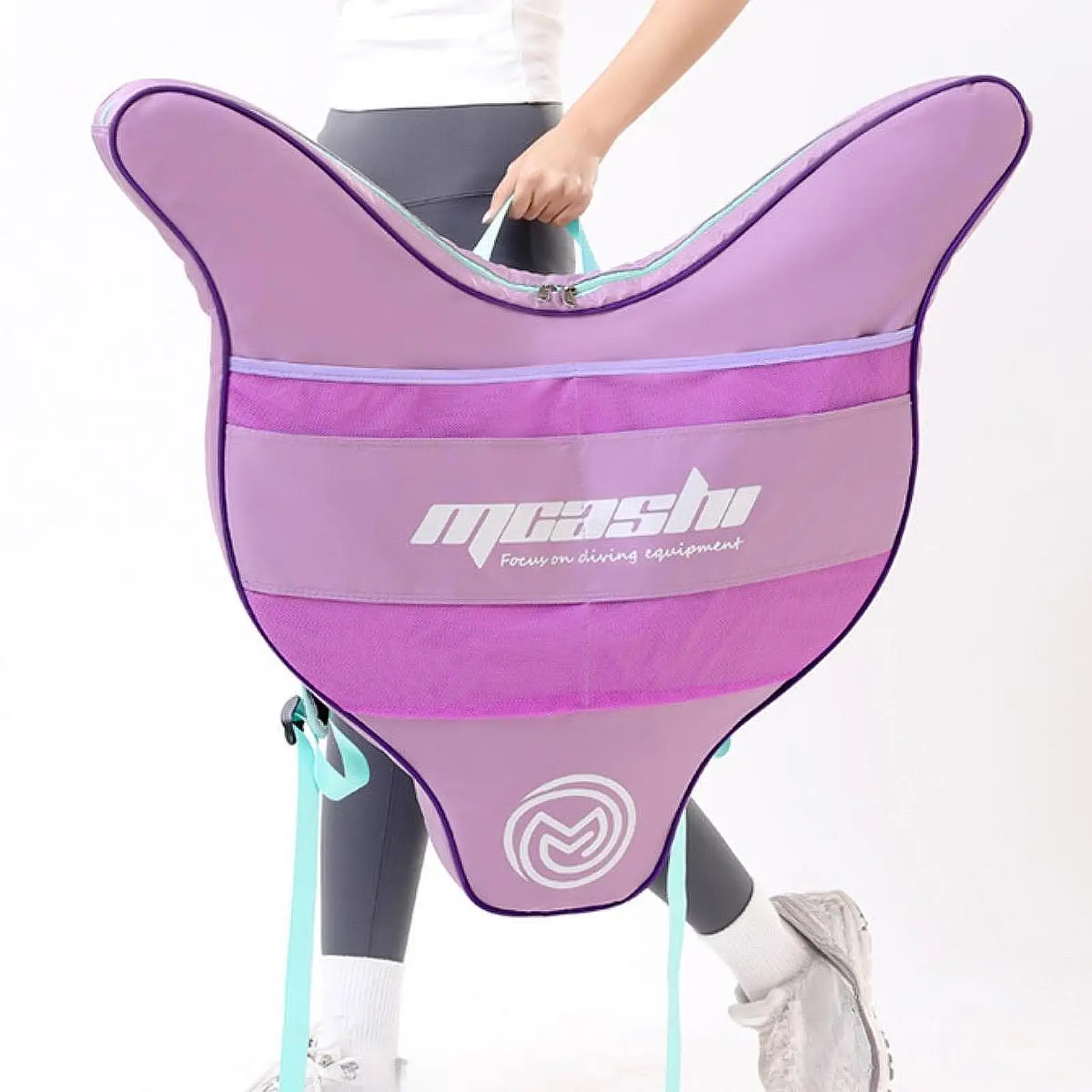 

Swim Fin Bag Storage Bag Adjustable Strap Tote Zipper Closure Monofin Carrier