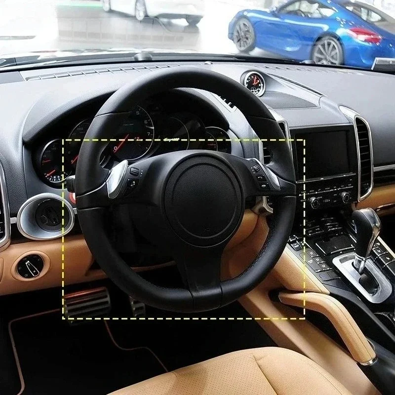 

For Porsche Cayenne Real Dry Carbon Fiber 2011-2017 Interior Steering Wheel Button Trim Cover Panel Modification Accessories