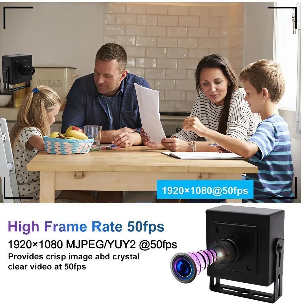 ELP 2MP 1080P 50fps USB3.0 Camera IMX291 No Distortion Manual Focus UVC Webcam for Industrial