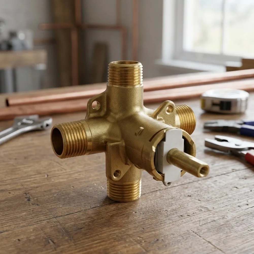 Pressure Balanced Shower Control Valve Compatible with For Posi-Temp Assemblies and Supporting Multiple Plumbing