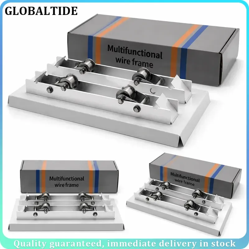 2pcs Aluminum Alloy Fiber Optic Cable Reel Holder Portable Horizontal Spool Stand Bracket with Magnetic Storage