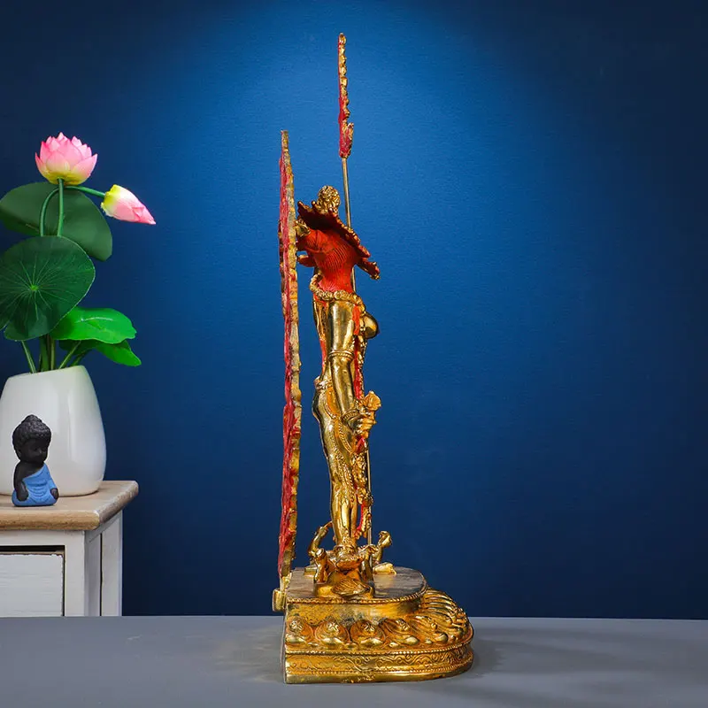 38CM large Buddhism Good gold gilding Buddha brass statue HOME family effective protection Tibetan Vajrayogini dakinis Buddha