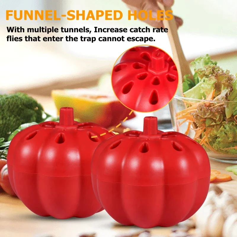 Reusable Fruit Fly Trap Effective Fly Catcher For Home Kitchen Garden, Durable Plastic Indoor Pest Control Device